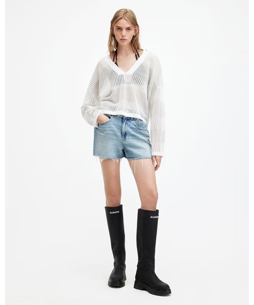 ALLSAINTS(オールセインツ)の「MISHA MESH V-NECK JUMPER | MISHA メッシュ Vネック ニット・セーター(ニット/セーター・レディース・ホワイト・XS/S/M/L)」の7枚目の写真