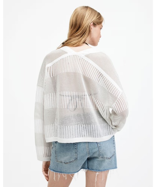 ALLSAINTS(オールセインツ)の「MISHA MESH V-NECK JUMPER | MISHA メッシュ Vネック ニット・セーター(ニット/セーター・レディース・ホワイト・XS/S/M/L)」の8枚目の写真