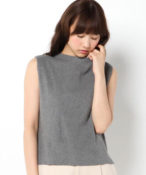 Another Edition（アナザーエディション）の「コットンナイロンリブノースリーブニット/AEBC　C/ＮﾘﾌﾞＮＳＬﾆｯﾄ◆（ニット/セーター・レディース・ライトグレー/ワインレッド/ライトブルー・フリー）」の2枚目の写真