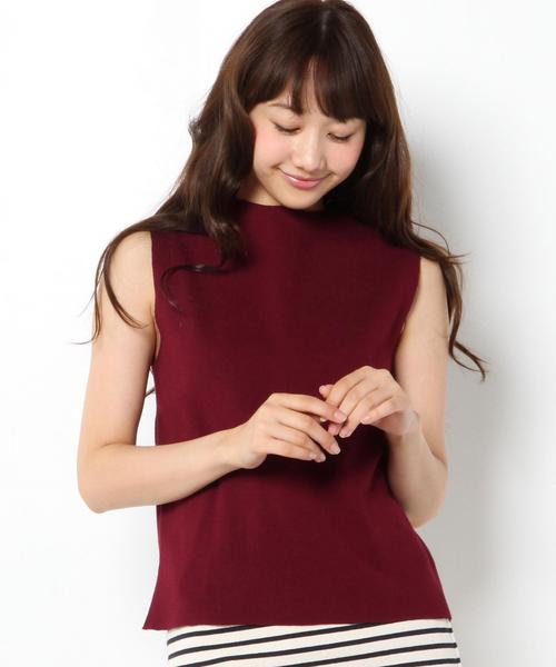 Another Edition（アナザーエディション）の「コットンナイロンリブノースリーブニット/AEBC　C/ＮﾘﾌﾞＮＳＬﾆｯﾄ◆（ニット/セーター・レディース・ライトグレー/ワインレッド/ライトブルー・フリー）」の3枚目の写真