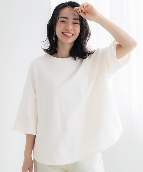 coca(coca)(コカ)の「【WEB限定セール】コットンテールカットスウェット(Tシャツ/カットソー・レディース・ホワイト/チャコール・M/L)」の2枚目の写真