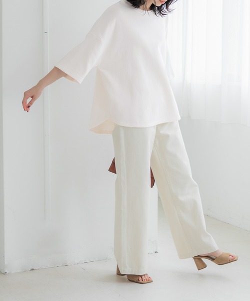 coca(coca)(コカ)の「【WEB限定セール】コットンテールカットスウェット(Tシャツ/カットソー・レディース・ホワイト/チャコール・M/L)」の13枚目の写真