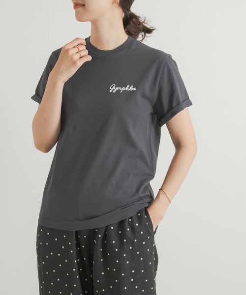 GYMPHLEX（ジムフレックス）の「GYMPHLEX　COTTON JERSEY T-SHIRTS（Tシャツ/カットソー・レディース・ブルー系その他/ホワイト/ベージュ系その他/ライトブルー/チャコールグレー・14）」の9枚目の写真