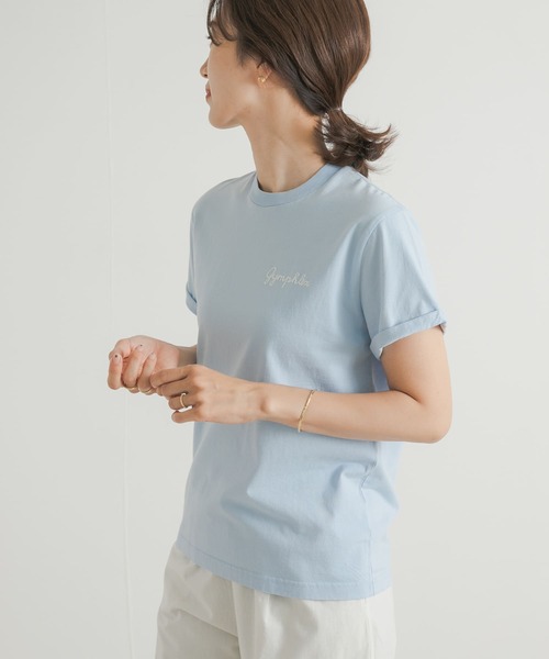 GYMPHLEX（ジムフレックス）の「GYMPHLEX　COTTON JERSEY T-SHIRTS（Tシャツ/カットソー・レディース・ブルー系その他/ホワイト/ベージュ系その他/ライトブルー/チャコールグレー・14）」の15枚目の写真