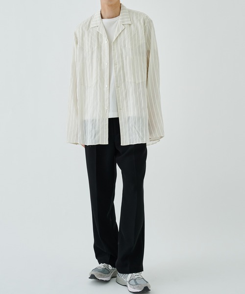 saby（サバイ）の「【saby/サバイ】STUDIOUS別注 STRIPE SHIRT（シャツ/ブラウス・メンズ・オフホワイト/サックスブルー・2/3）」の5枚目の写真