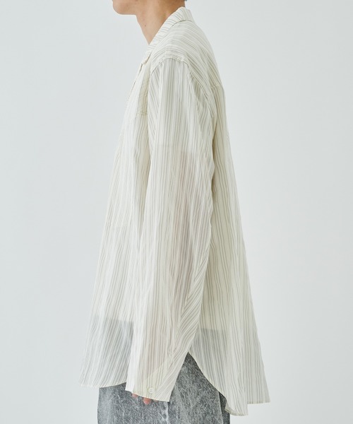 saby（サバイ）の「【saby/サバイ】STUDIOUS別注 STRIPE SHIRT（シャツ/ブラウス・メンズ・オフホワイト/サックスブルー・2/3）」の7枚目の写真