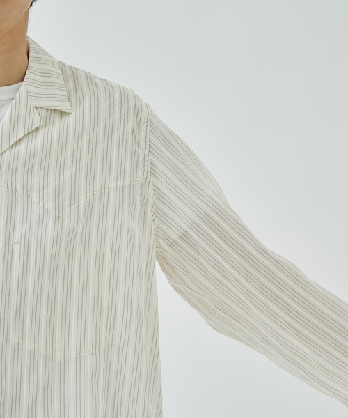 saby（サバイ）の「【saby/サバイ】STUDIOUS別注 STRIPE SHIRT（シャツ/ブラウス・メンズ・オフホワイト/サックスブルー・2/3）」の10枚目の写真