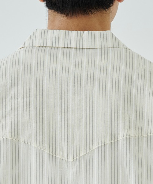 saby（サバイ）の「【saby/サバイ】STUDIOUS別注 STRIPE SHIRT（シャツ/ブラウス・メンズ・オフホワイト/サックスブルー・2/3）」の13枚目の写真