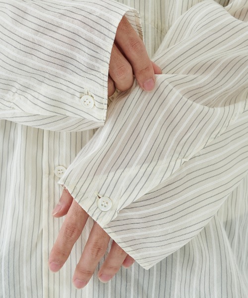 saby（サバイ）の「【saby/サバイ】STUDIOUS別注 STRIPE SHIRT（シャツ/ブラウス・メンズ・オフホワイト/サックスブルー・2/3）」の14枚目の写真
