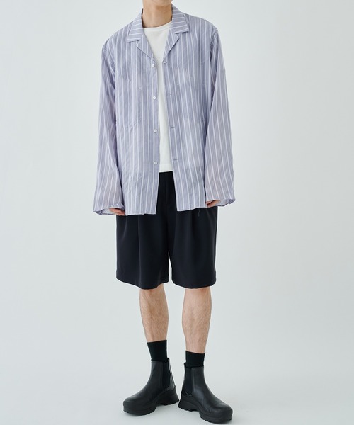 saby（サバイ）の「【saby/サバイ】STUDIOUS別注 STRIPE SHIRT（シャツ/ブラウス・メンズ・オフホワイト/サックスブルー・2/3）」の17枚目の写真