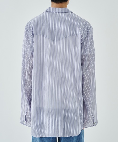 saby（サバイ）の「【saby/サバイ】STUDIOUS別注 STRIPE SHIRT（シャツ/ブラウス・メンズ・オフホワイト/サックスブルー・2/3）」の20枚目の写真
