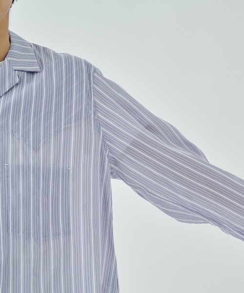 saby（サバイ）の「【saby/サバイ】STUDIOUS別注 STRIPE SHIRT（シャツ/ブラウス・メンズ・オフホワイト/サックスブルー・2/3）」の22枚目の写真