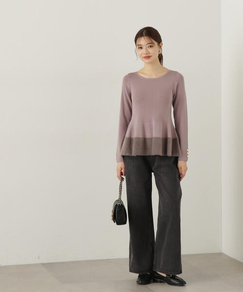 PROPORTION BODY DRESSING（プロポーションボディドレッシング）の「Boysワイドデニム / 1214230500（デニムパンツ・レディース・ブラック/ブルー・MEDIUM/SMALL）」の7枚目の写真