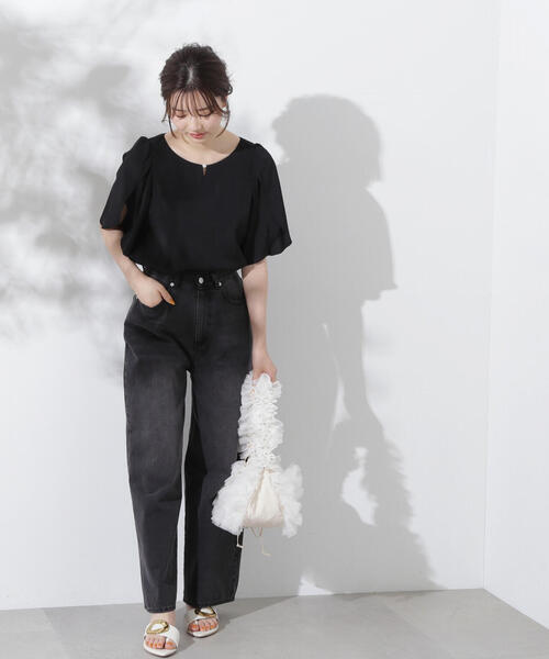 PROPORTION BODY DRESSING（プロポーションボディドレッシング）の「Boysワイドデニム / 1214230500（デニムパンツ・レディース・ブラック/ブルー・MEDIUM/SMALL）」の19枚目の写真