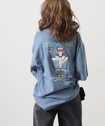 REDCAPGIRL 天竺 バックプリント ルーズシルエット半袖Tシャツ