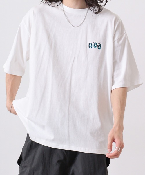 Red Cap Girl(レッドキャプガール)の「REDCAPGIRL 天竺 バックプリント ルーズシルエット半袖Tシャツ(Tシャツ/カットソー・メンズ・ホワイト/ブラック/アッシュグレー/ブルー・L/M)」の15枚目の写真
