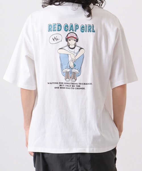 Red Cap Girl(レッドキャプガール)の「REDCAPGIRL 天竺 バックプリント ルーズシルエット半袖Tシャツ(Tシャツ/カットソー・メンズ・ホワイト/ブラック/アッシュグレー/ブルー・L/M)」の16枚目の写真