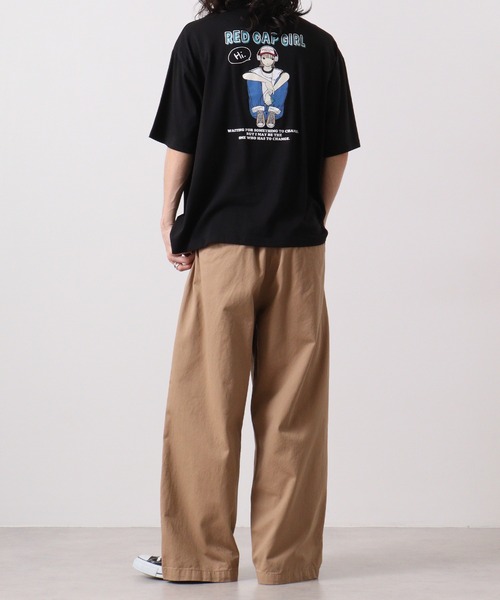 Red Cap Girl(レッドキャプガール)の「REDCAPGIRL 天竺 バックプリント ルーズシルエット半袖Tシャツ(Tシャツ/カットソー・メンズ・ホワイト/ブラック/アッシュグレー/ブルー・L/M)」の11枚目の写真