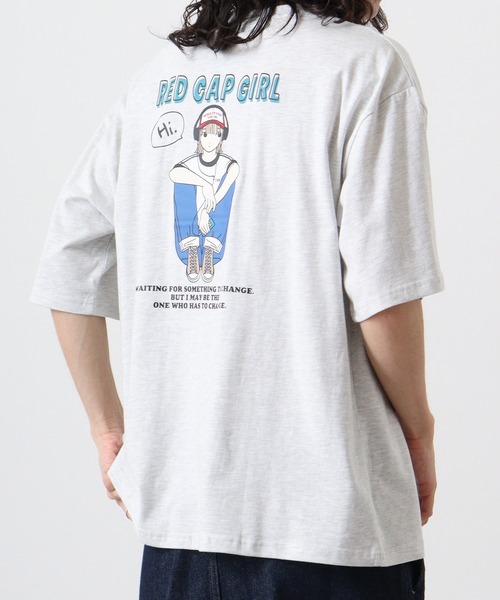 Red Cap Girl(レッドキャプガール)の「REDCAPGIRL 天竺 バックプリント ルーズシルエット半袖Tシャツ(Tシャツ/カットソー・メンズ・ホワイト/ブラック/アッシュグレー/ブルー・L/M)」の13枚目の写真