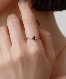 novice | 【novice】Rectangle Stone Motif Ring［Stainless］(リング)