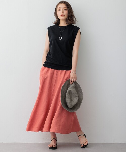 【セール】【SLOW/一部店舗限定】シアーツイストシングルジャージー ノースリーブ カットソー（Tシャツ/カットソー）｜23区（ニジュウサンク）