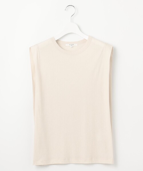 【セール】【SLOW/一部店舗限定】シアーツイストシングルジャージー ノースリーブ カットソー（Tシャツ/カットソー）｜23区（ニジュウサンク）