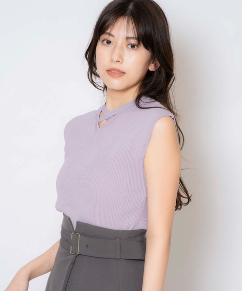 NOELA(ノエラ)の「クロスストラップノースリニット(ニット/セーター・レディース・ブラック/グレー/ブラウン・フリー)」の4枚目の写真