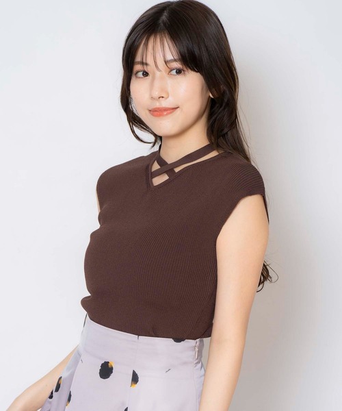NOELA(ノエラ)の「クロスストラップノースリニット(ニット/セーター・レディース・ブラック/グレー/ブラウン・フリー)」の17枚目の写真