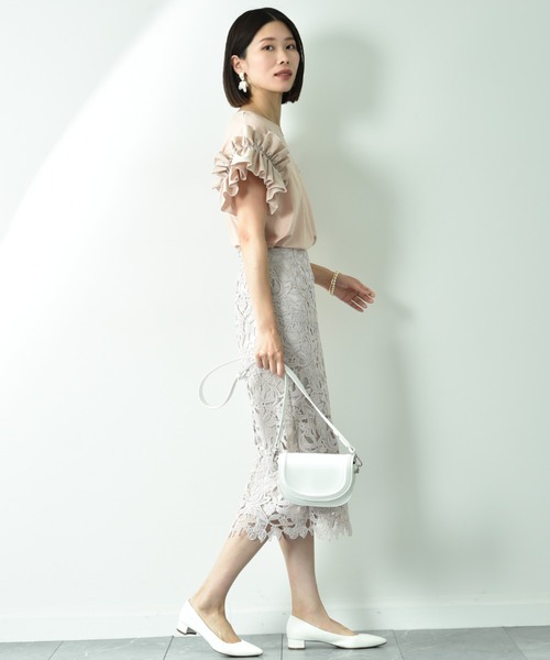 INTERPLANET（インタープラネット）の「【接触冷感】カノコ袖異素材切替ギャザープルオーバー（Tシャツ/カットソー・レディース・ブラック/ピンク/オフホワイト・FREE）」の11枚目の写真