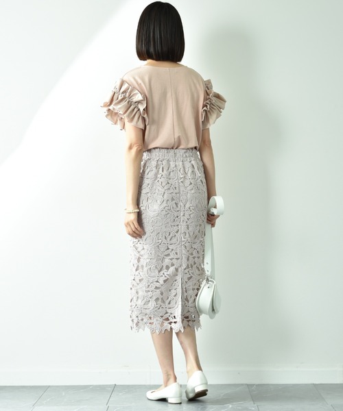 INTERPLANET（インタープラネット）の「【接触冷感】カノコ袖異素材切替ギャザープルオーバー（Tシャツ/カットソー・レディース・ブラック/ピンク/オフホワイト・FREE）」の12枚目の写真