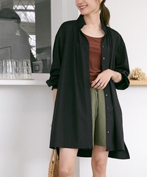 nissen（ニッセン）の「衿フリルスタンドカラーシャツワンピースラッシュガード（ラッシュガード）」