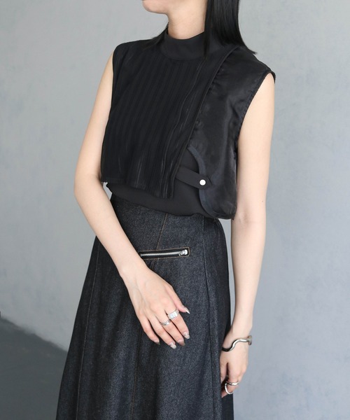 &g'aime(アンジェム)の「【&g’aime】シアーストライプノースリブラウス(シャツ/ブラウス・レディース・ブラック/ホワイト・FREE)」の18枚目の写真