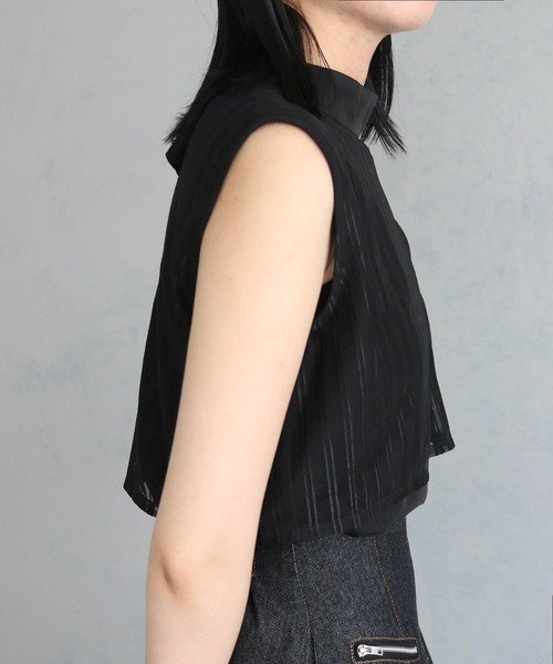 &g'aime(アンジェム)の「【&g’aime】シアーストライプノースリブラウス(シャツ/ブラウス・レディース・ブラック/ホワイト・FREE)」の19枚目の写真