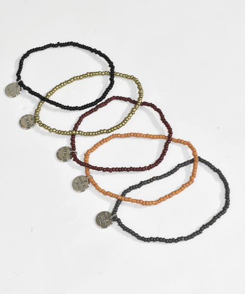 DOUBLE STEAL（ダブルスティール）の「ビーズ アンクレット（アンクレット・メンズ・ゴールド/バーガンディー/ブラック/チャコールグレー/ライトブラウン・FREE）」の12枚目の写真