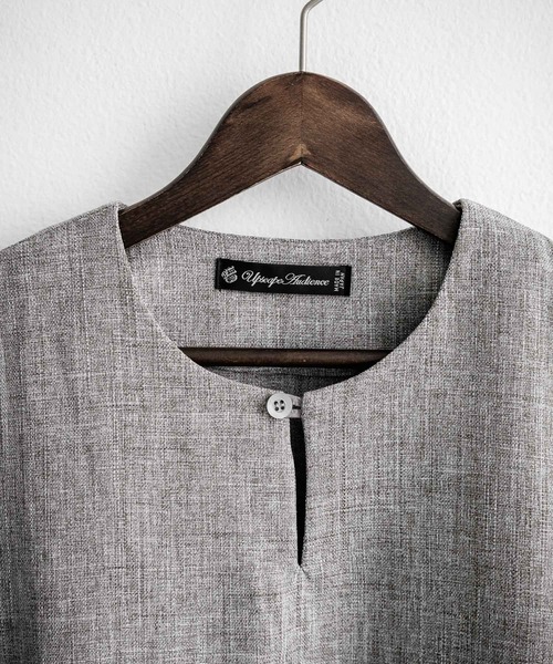 Audience(オーディエンス)の「Upscape Audience アップスケープオーディエンス 日本製 国産 Naturemier ナチュレミア TECH リネンライク メランジクロス キーネックサイドオープンベスト AUD7265(ベスト・メンズ・ブラック/グレー/モカ・L/M)」の18枚目の写真