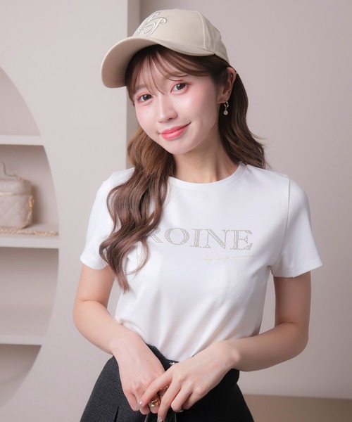 LIPSERVICE(リップサービス)の「ROINEスタッズTシャツ(Tシャツ/カットソー・レディース・ピンク/ホワイト/ブラック・FREE)」の4枚目の写真