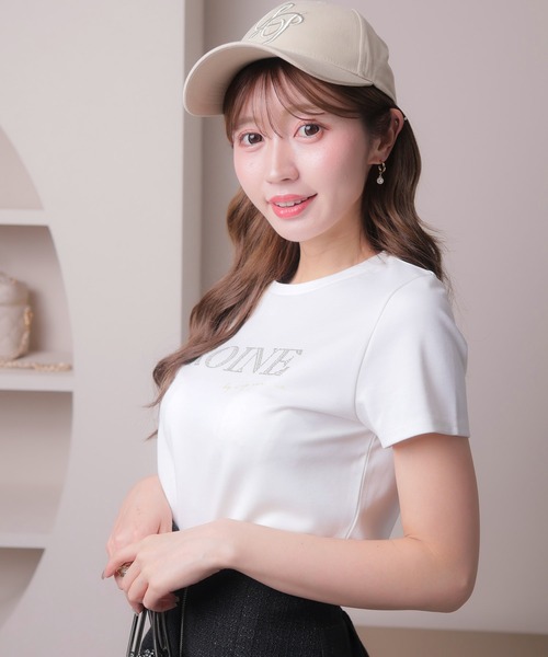 LIPSERVICE(リップサービス)の「ROINEスタッズTシャツ(Tシャツ/カットソー・レディース・ピンク/ホワイト/ブラック・FREE)」の5枚目の写真