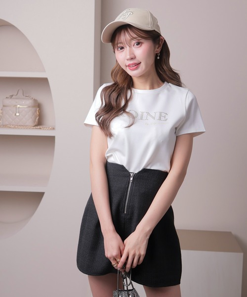 LIPSERVICE(リップサービス)の「ROINEスタッズTシャツ(Tシャツ/カットソー・レディース・ピンク/ホワイト/ブラック・FREE)」の6枚目の写真