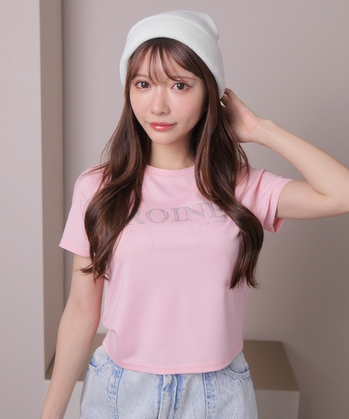 LIPSERVICE(リップサービス)の「ROINEスタッズTシャツ(Tシャツ/カットソー・レディース・ピンク/ホワイト/ブラック・FREE)」の11枚目の写真