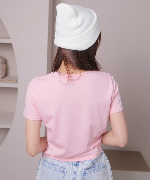 LIPSERVICE(リップサービス)の「ROINEスタッズTシャツ(Tシャツ/カットソー・レディース・ピンク/ホワイト/ブラック・FREE)」の13枚目の写真