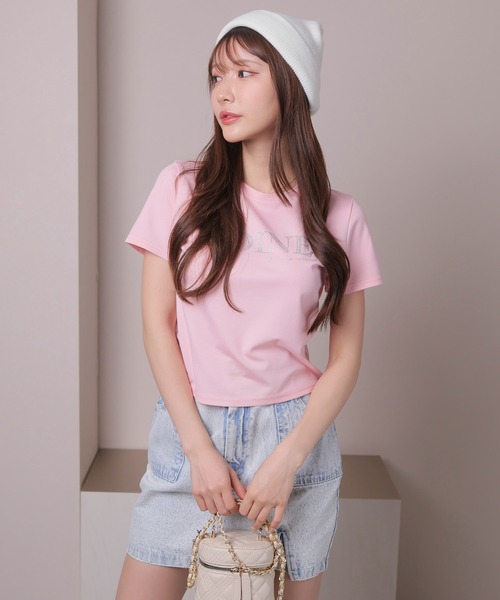 LIPSERVICE(リップサービス)の「ROINEスタッズTシャツ(Tシャツ/カットソー・レディース・ピンク/ホワイト/ブラック・FREE)」の14枚目の写真