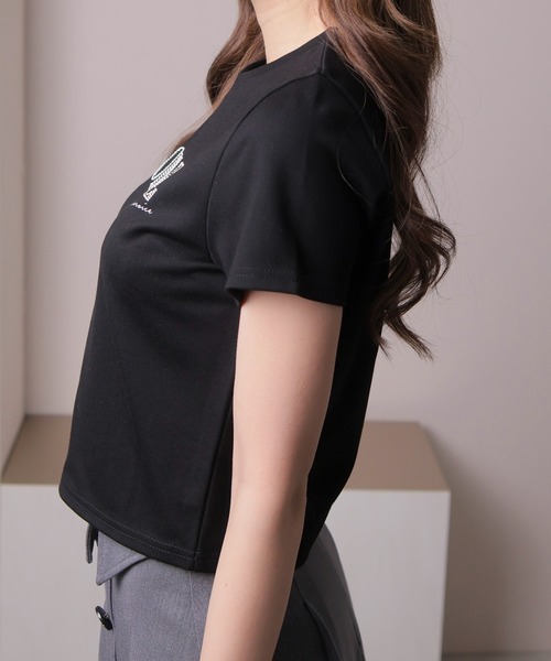 LIPSERVICE(リップサービス)の「ROINEスタッズTシャツ(Tシャツ/カットソー・レディース・ピンク/ホワイト/ブラック・FREE)」の21枚目の写真