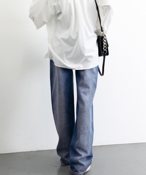 Miniministore(ミニミニストア)の「デニムワイドパンツ サイドダメージ韓国風(デニムパンツ・レディース・インディゴブルー・M/XL/S/L)」の14枚目の写真