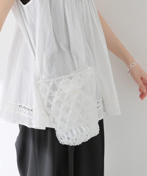 Spick & Span(スピックアンドスパン)の「Spick & Span ビーズバッグ(ショルダーバッグ・レディース・ホワイト・FREE)」の6枚目の写真