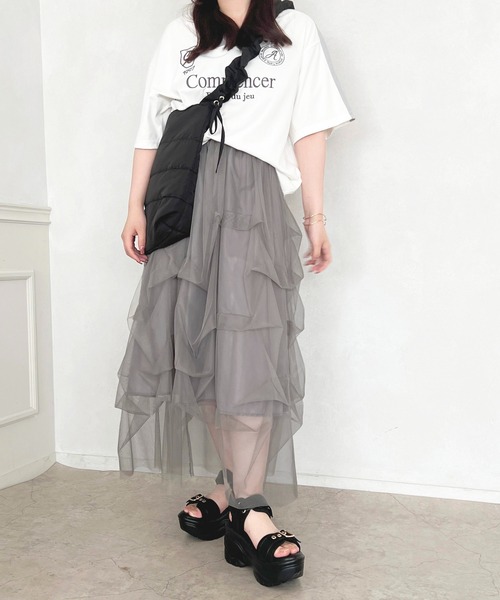 apres jour（アプレジュール）の「デザインチュールスカート【ZOZOTOWN限定アイテム】（スカート・レディース・グレー/アイボリー/ブラック・SMALL/MEDIUM/X-LARGE）」の13枚目の写真