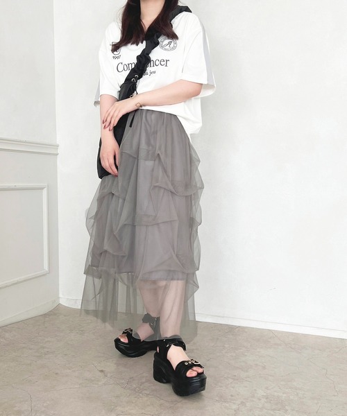 apres jour（アプレジュール）の「デザインチュールスカート【ZOZOTOWN限定アイテム】（スカート・レディース・グレー/アイボリー/ブラック・SMALL/MEDIUM/X-LARGE）」の12枚目の写真