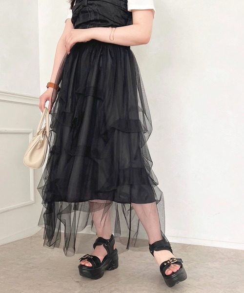 apres jour（アプレジュール）の「デザインチュールスカート【ZOZOTOWN限定アイテム】（スカート・レディース・グレー/アイボリー/ブラック・SMALL/MEDIUM/X-LARGE）」の10枚目の写真