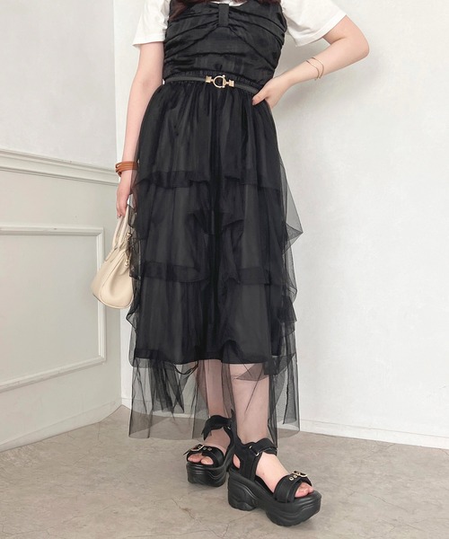 apres jour（アプレジュール）の「デザインチュールスカート【ZOZOTOWN限定アイテム】（スカート・レディース・グレー/アイボリー/ブラック・SMALL/MEDIUM/X-LARGE）」の22枚目の写真