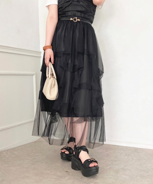 apres jour（アプレジュール）の「デザインチュールスカート【ZOZOTOWN限定アイテム】（スカート・レディース・グレー/アイボリー/ブラック・SMALL/MEDIUM/X-LARGE）」の21枚目の写真