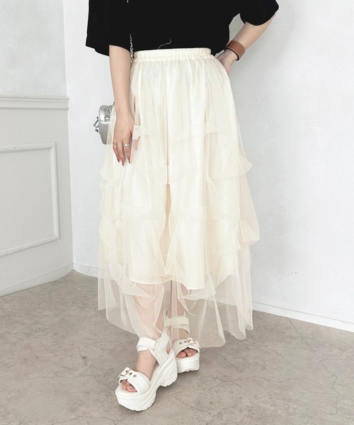 apres jour（アプレジュール）の「デザインチュールスカート【ZOZOTOWN限定アイテム】（スカート・レディース・グレー/アイボリー/ブラック・SMALL/MEDIUM/X-LARGE）」の8枚目の写真